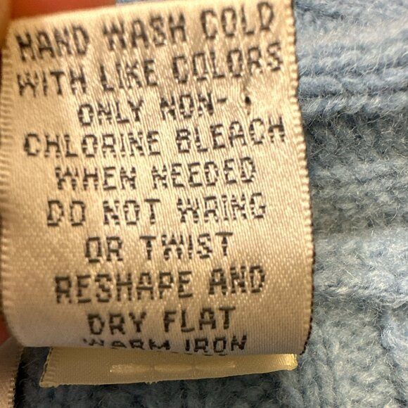 Twiggy London Lambswool Blue Sweater Hoodie Cable Knit Tie Waist Pocket Sz S - Picture 7 of 10